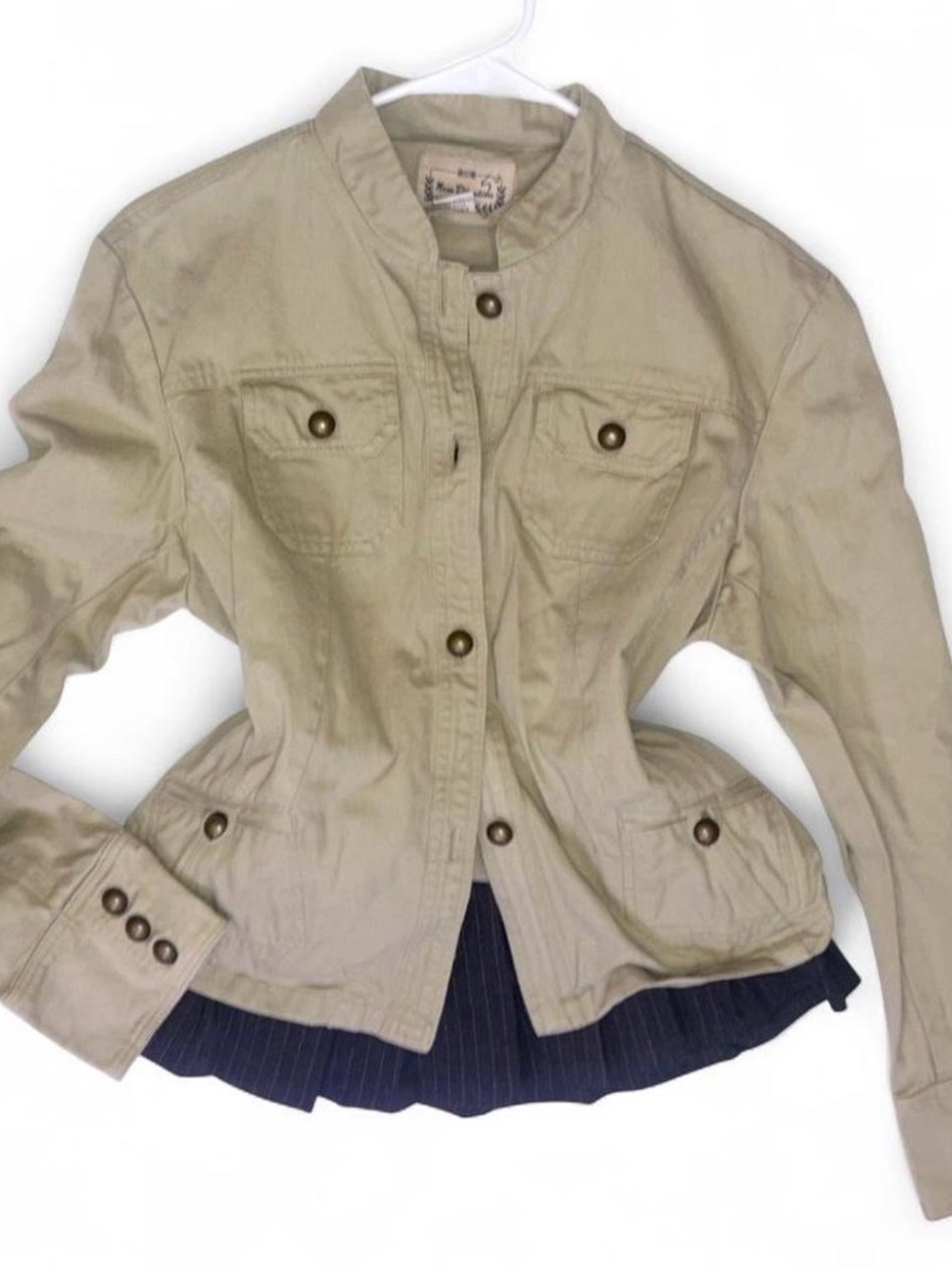 new directions Tan Utility Jacket with Button Details